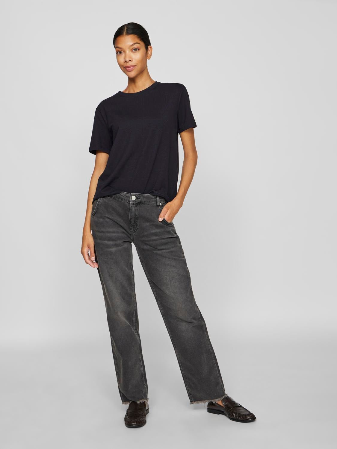 VINORA T-Shirt - Black Beauty - VERO MODA & VILA Bergvik